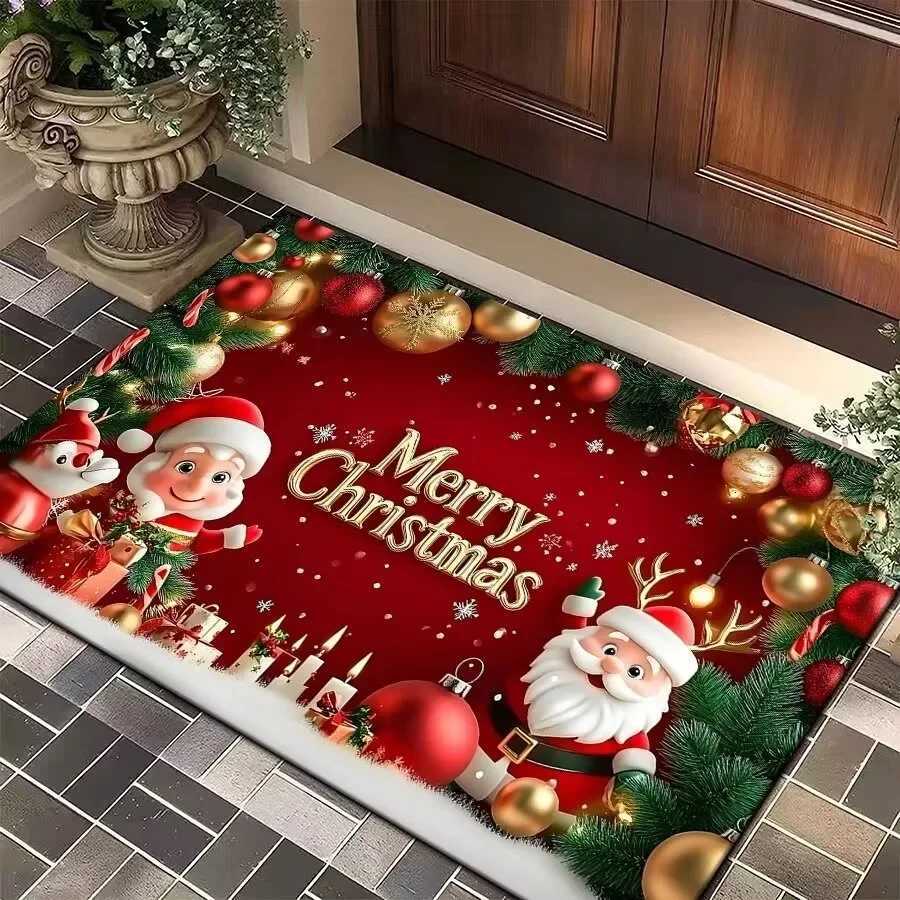 Christmas Tree Santa Claus Elk Christmas Entry Door Floor Mat Festive Decorations Carpet Bathroom Anti-slip Mat Entrance DoormatM251126-image-1086170256