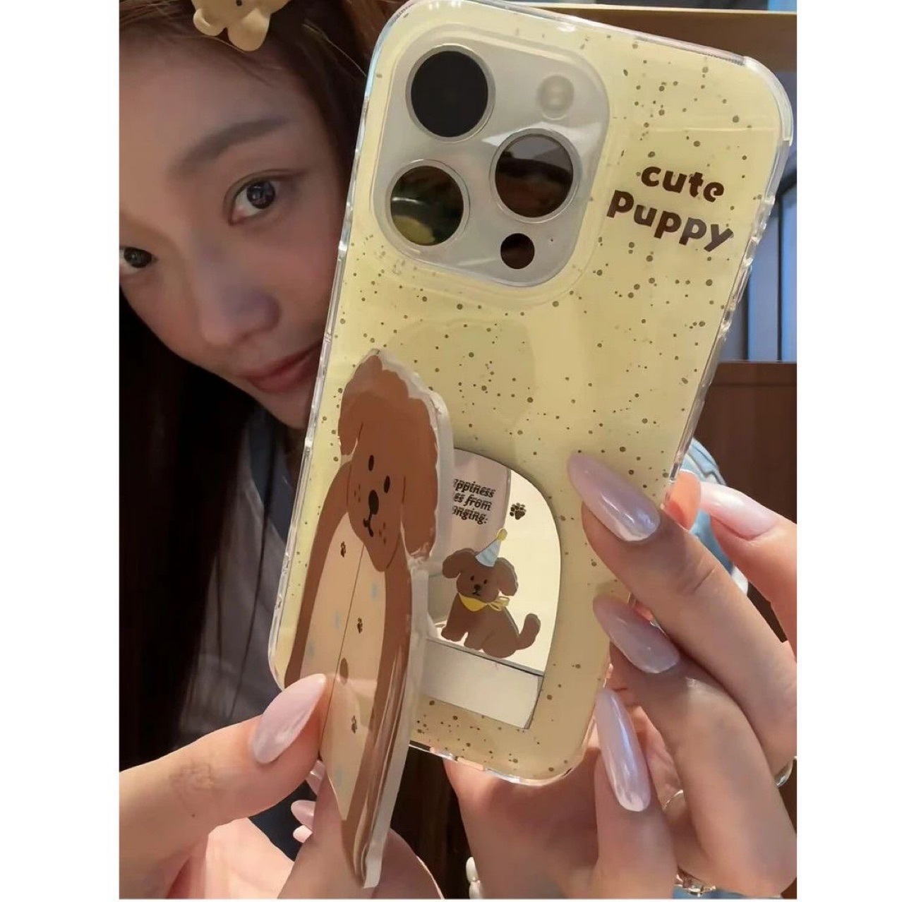 Étui de téléphone miroir de maquillage pour Iphone 16 15 14 13 Pro 12 11 Max Plus 16Pro Cartoon 16Promax support invisible 15Promax étui de télép