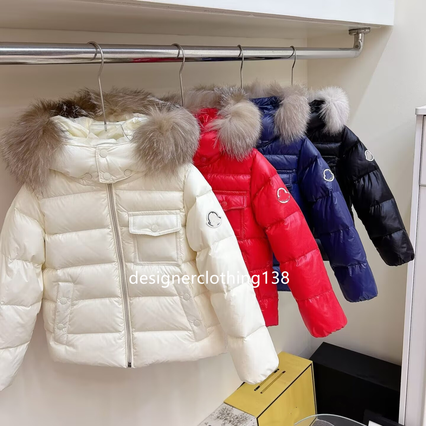 New brand kids baby down jacket with high-quality children's hooded collar Down coat designed by a designer children's oversized wolf 3 an
