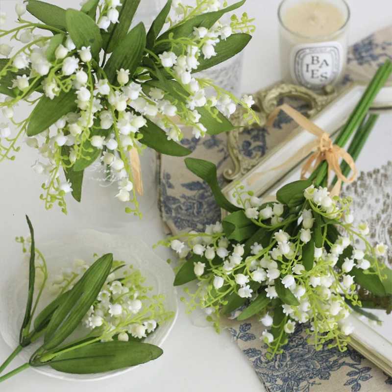 1/2/5bundles Ins Style 6-Pronged Simulation Bell Orchid Home Soft Decoration Artificial Flower Bell Flower Wedding Celebration C251126-image-1086195125