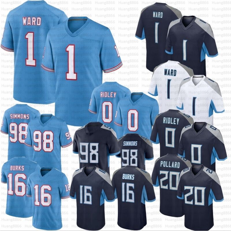 Cam Ward Football Jersey Calvin Ridley Will Levis Treylon Burks Jeffery Simmons Willis Moon Peter Skoronski Eddie George Steve McNair Pollard-image-939391248