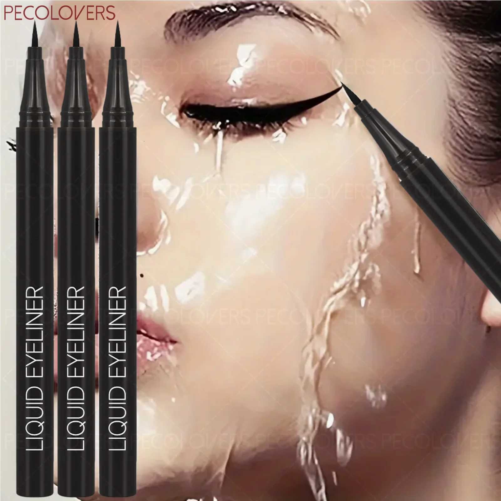 1 Set 3 Pcs Black Liquid Eyeliner Pen Waterproof High Pigmented Easy To Color for All Eye Shapes Natural Eye Makeup FinishT251126-image-1086122457