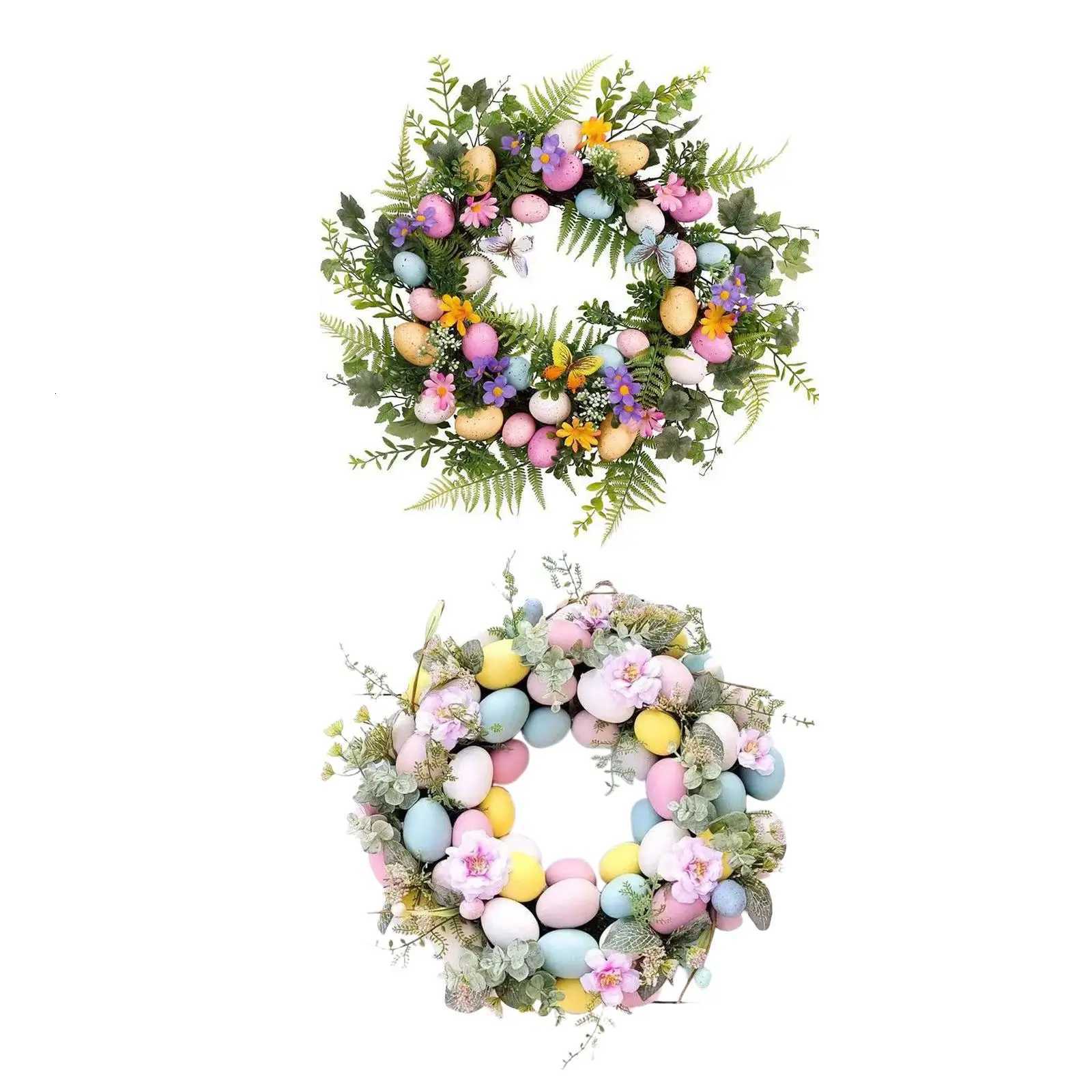 45cm Artificial Easter Wreath Holiday Photo Prop Backdrop Decor Flowers Wreaths for Winter Autumn Celebration Farmhouse Wedding C251126-image-1086197704