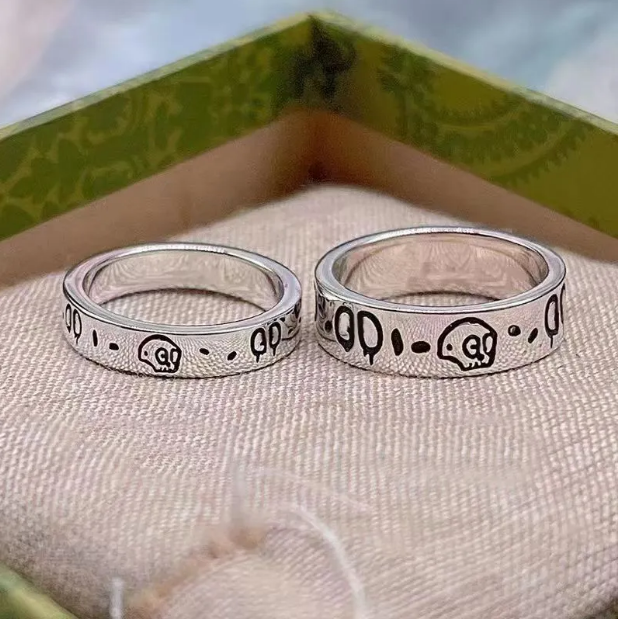 Designer Band Rings Classic Letter Heart Charm Rings Silver Plated Skull Flower Rings for Women Mens Party Punk Fashion Jewelry Love Gift