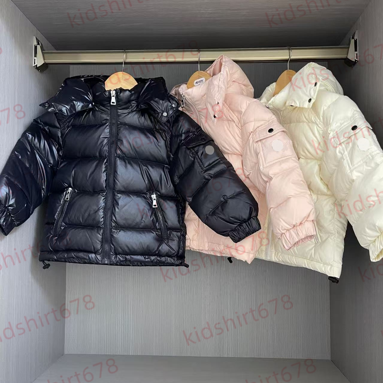 M Embroidered Badge Kids Puffer Jacket Children's Designer Coat Autumn/Winter Fashion Children's Outdoor Warm Sports Clothing Hooded Casua