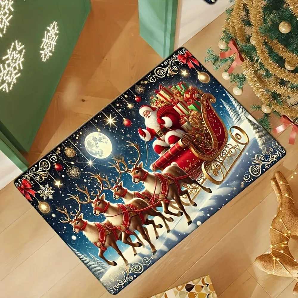 Santa Claus Christmas Anti-slip Doormat Suitable for Bathroom and Entrance Winter DoormatM251126-image-1086170368