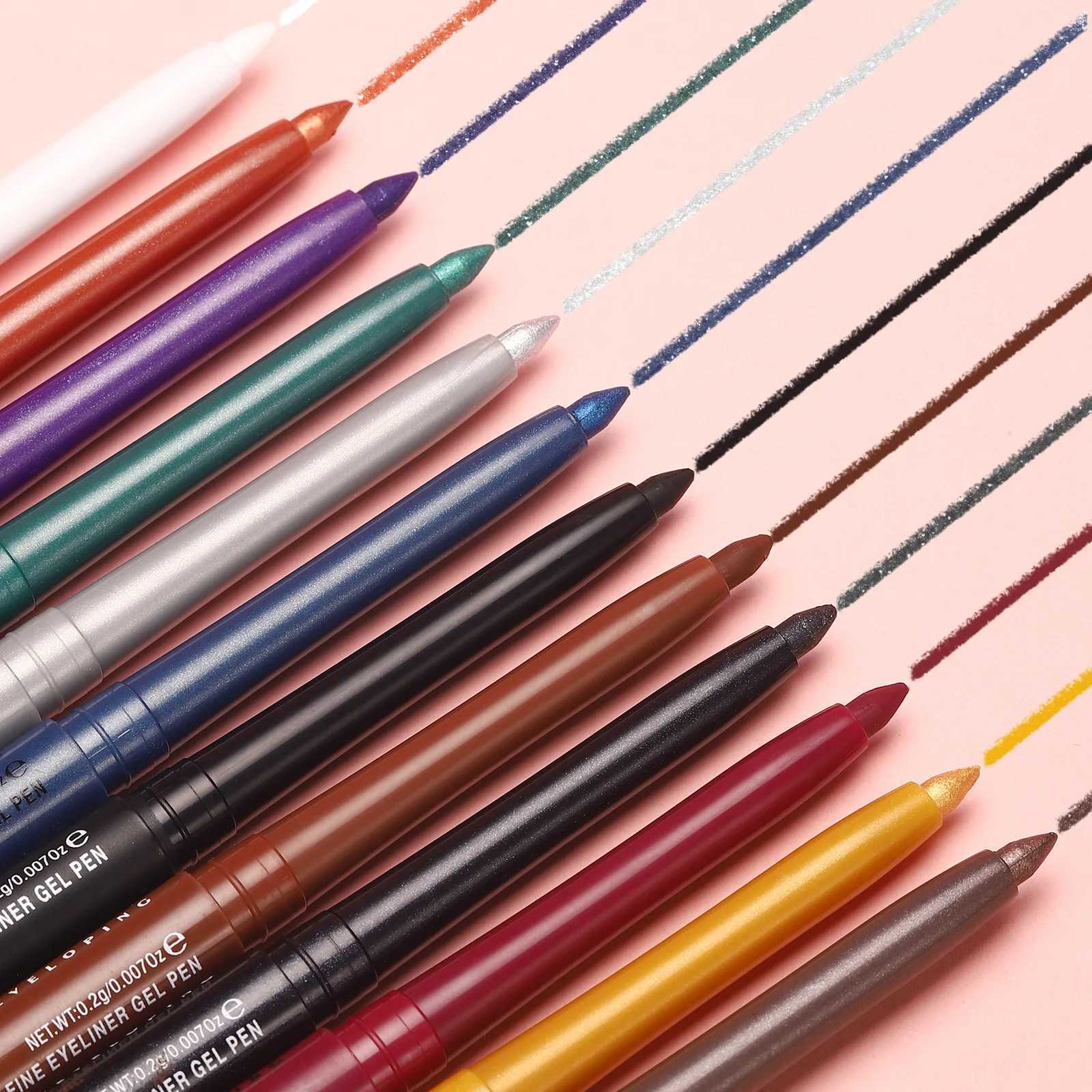 12 Colors Soft Crayon Ultra-fine Eyeliner Gel Pencil Shimmer Matte Black Red Brown Eyeliner Easy Wear High Pigment Eye MakeupT251126-image-1086123222