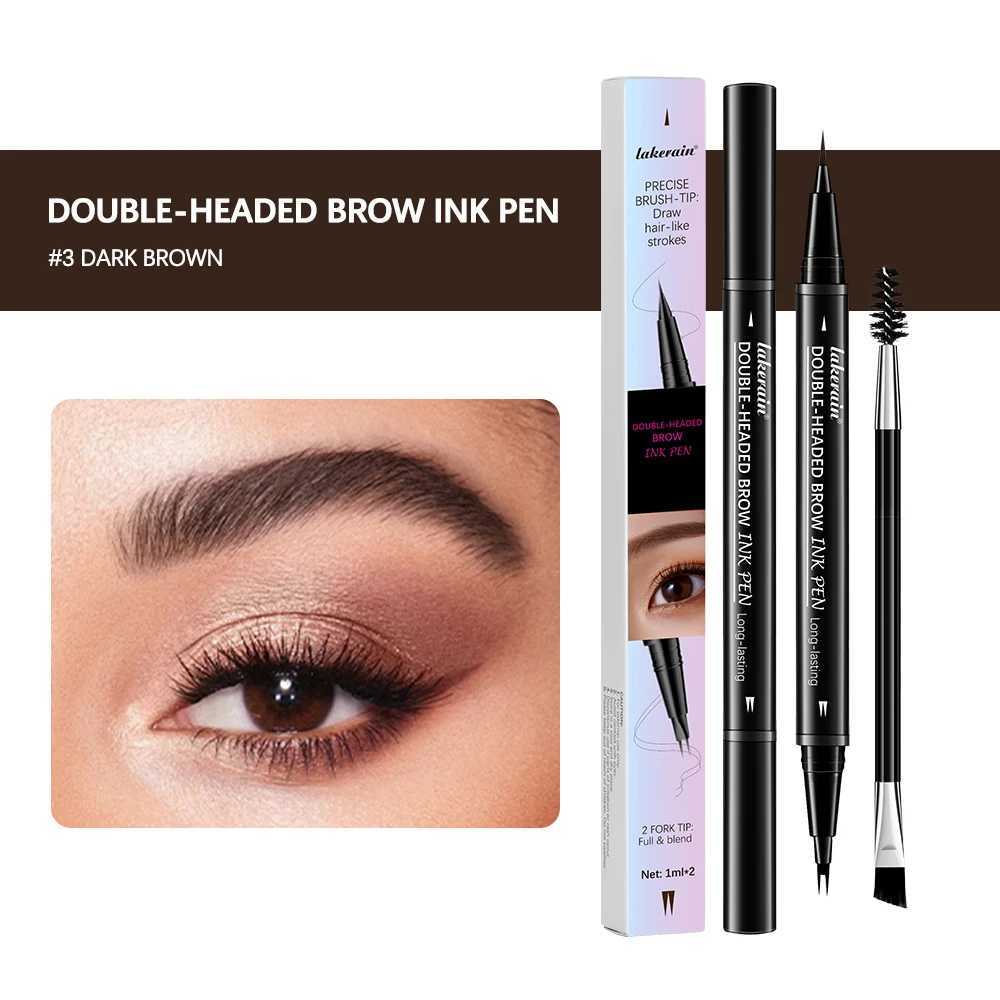 Lakerain 2 In 1 Waterproof Eyebrow Pencil Eyeliner Set Perfect Eyebrows Brown Makeup PenT251126-image-1086122411
