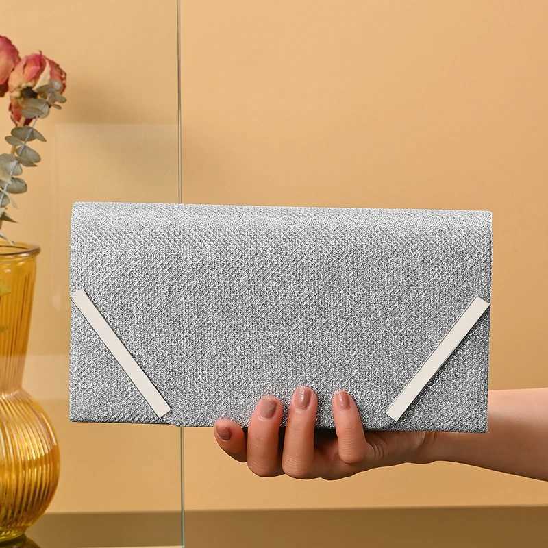Luxury Crystal Sequin Lady Clutch Bag 2024 Fashion PU Chain Evening Handbag Shiny Rhinestone for Women Party Banquet W251126