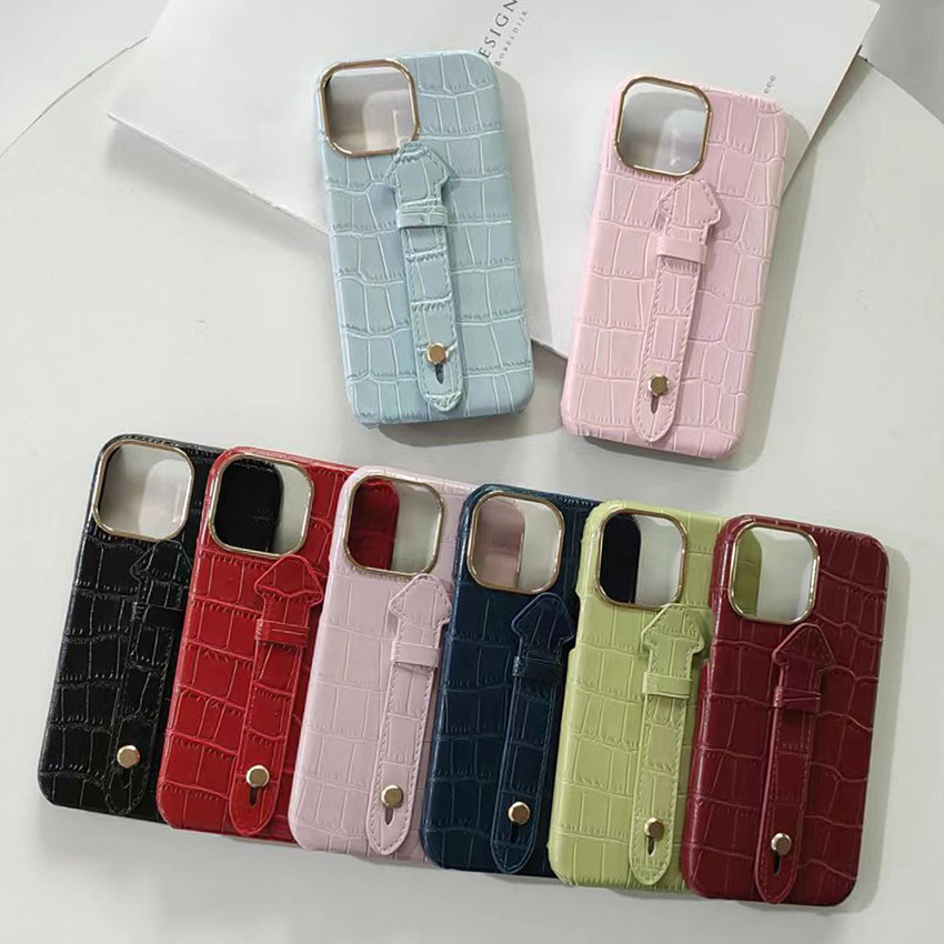 Wrist strap phone case for iPhone 16 15 14 13 Pro 12 11 Max plus 16pro Crocodile skin texture 16promax phone case 14pro Bracket 15pro 15promax co
