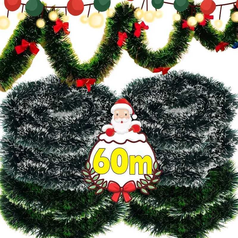 Christmas Green Cane Tinsel Ribbons Simulated Madde Wedding Party Atmosphere Decoration Wreath Xmas Tree DIY Hanging Ornaments C251126-image-1086195241