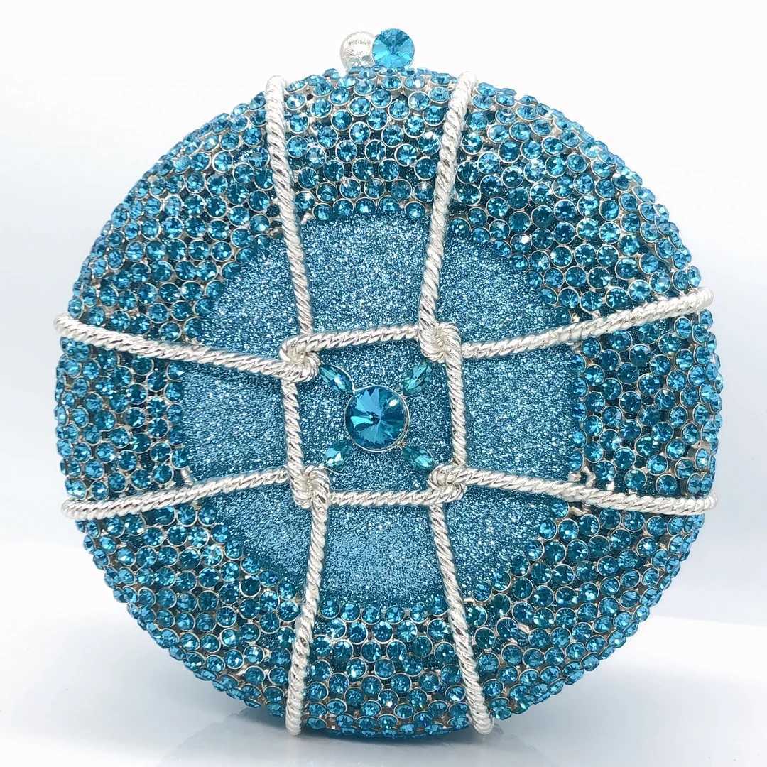 XIYUAN date bleu or argent cercle cristal dîner sacs de fête femmes fête de mariage cadeau spécial avec strass marque pochette W251126
