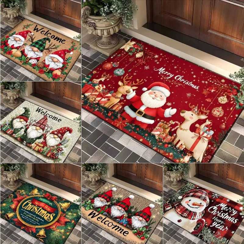 Christmas Snowman Reindeer Cute Non-slip Soft Wear-resistant Mat Rug Carpet for Entryway Bathroom Pine Cone Home DecorationM251126-image-1086170412