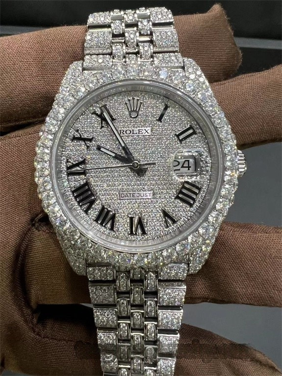 High precision tactical mechanical watch VVS Top Quality Automatic Mechanical Iced Out Designer Moissanite Pass test Dia Watches for Men Women rapid