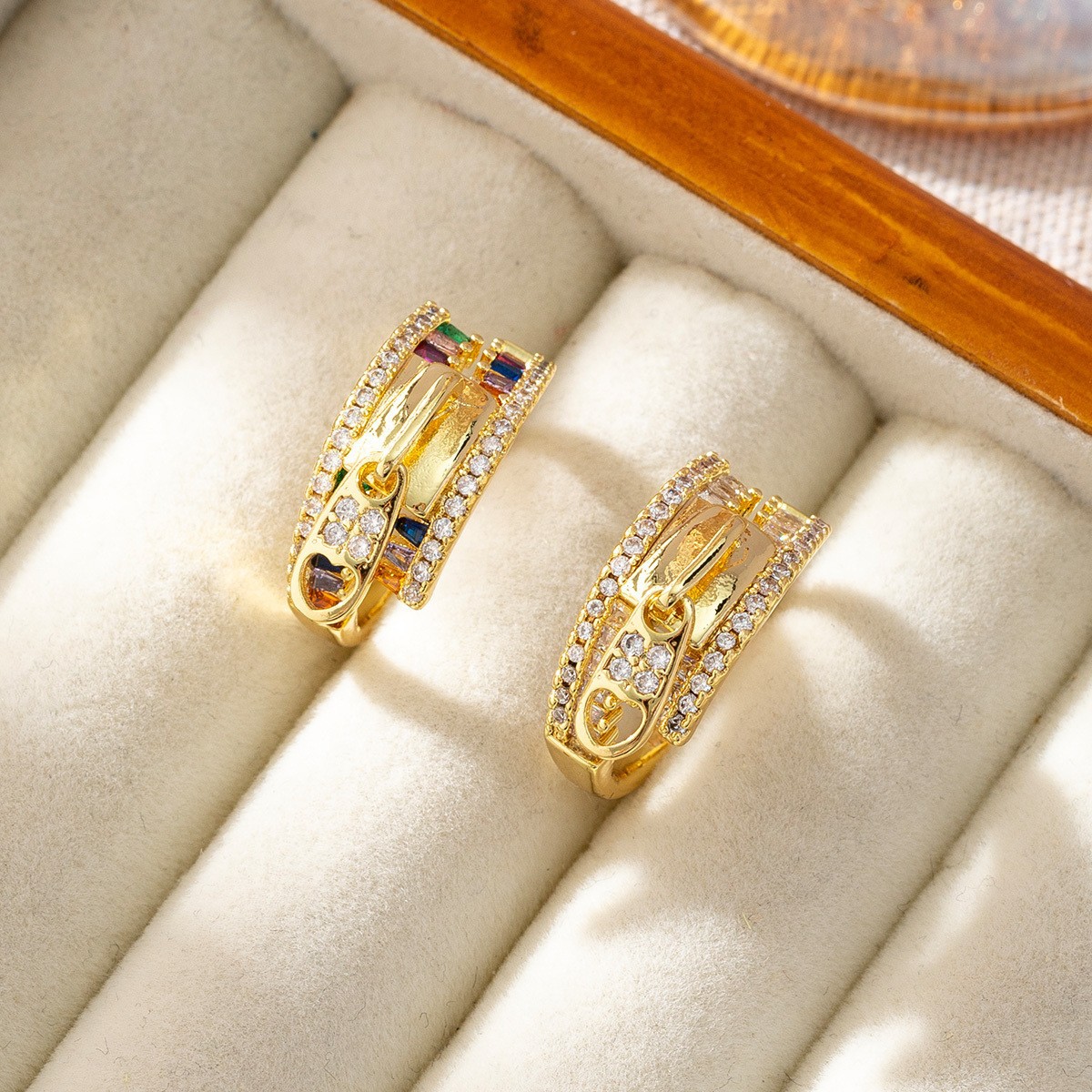 Copper Plated 18K Gold Zircon Geometric Open Ring High quality gold designer diamond ring rings designer for women engagement men love ring rings IN