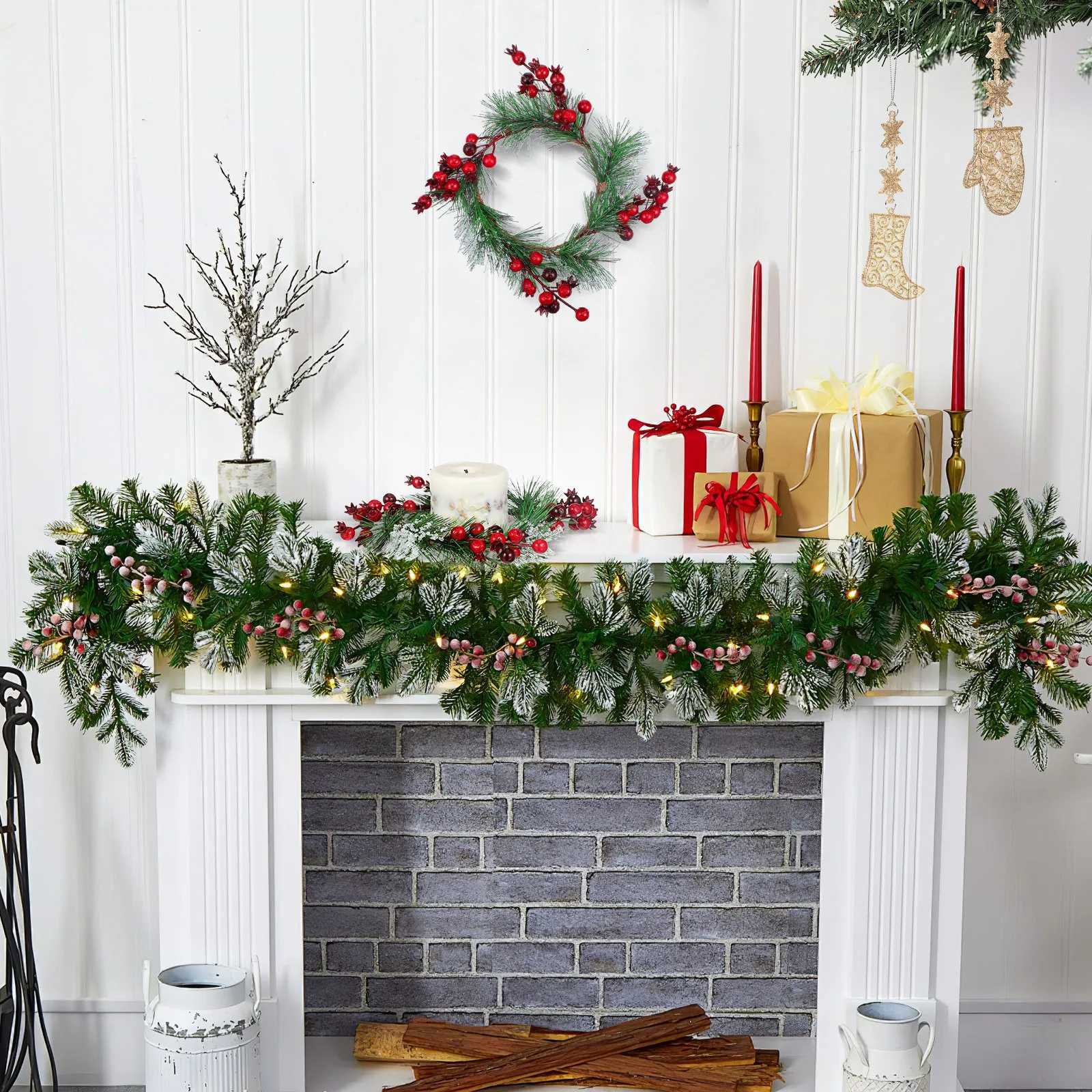 Wreath Hanger for Front Door Floral Wreaths Garland Decoration Hanging Artificial Flower Christmas Decorations C251126-image-1086194835