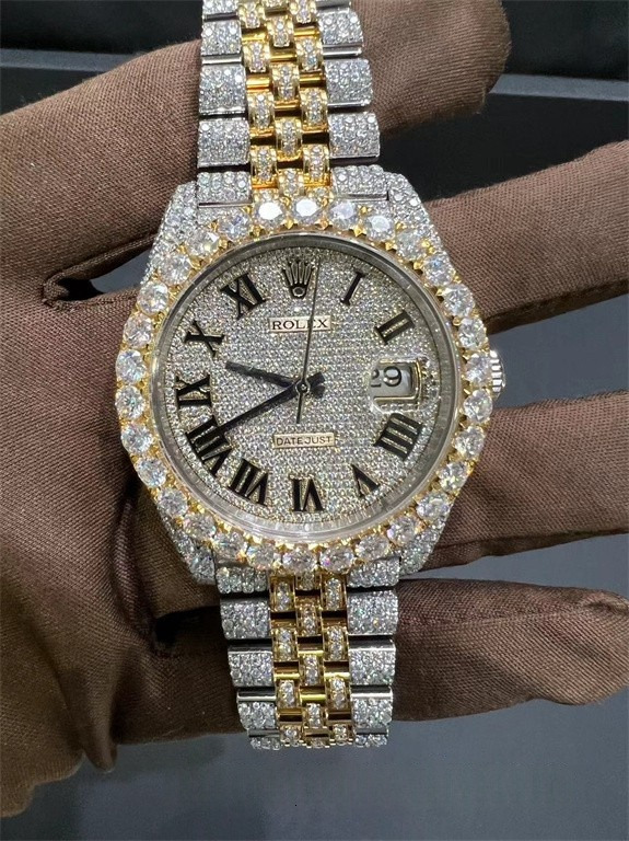High precision tactical mechanical watch VVS Top Quality Automatic Mechanical Iced Out Designer Moissanite Pass test Dia Watches for Men Women rapid
