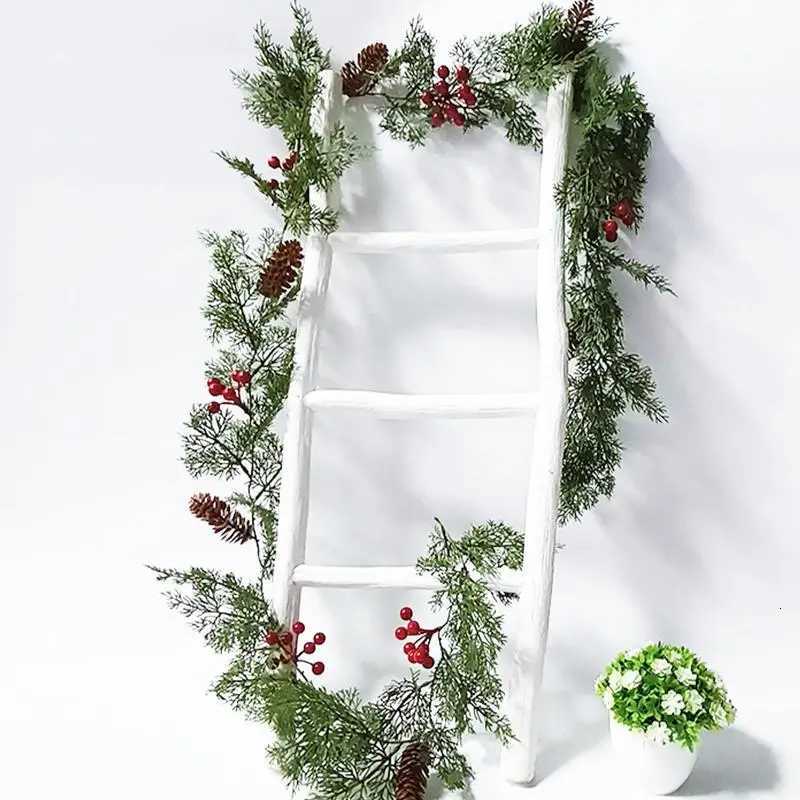 Artificial Pine Garland Christmas Real Touch Winter Pine Garland With Cones Red Berries 787 Inch Mantle Decorations Hanger C251126-image-1086196252