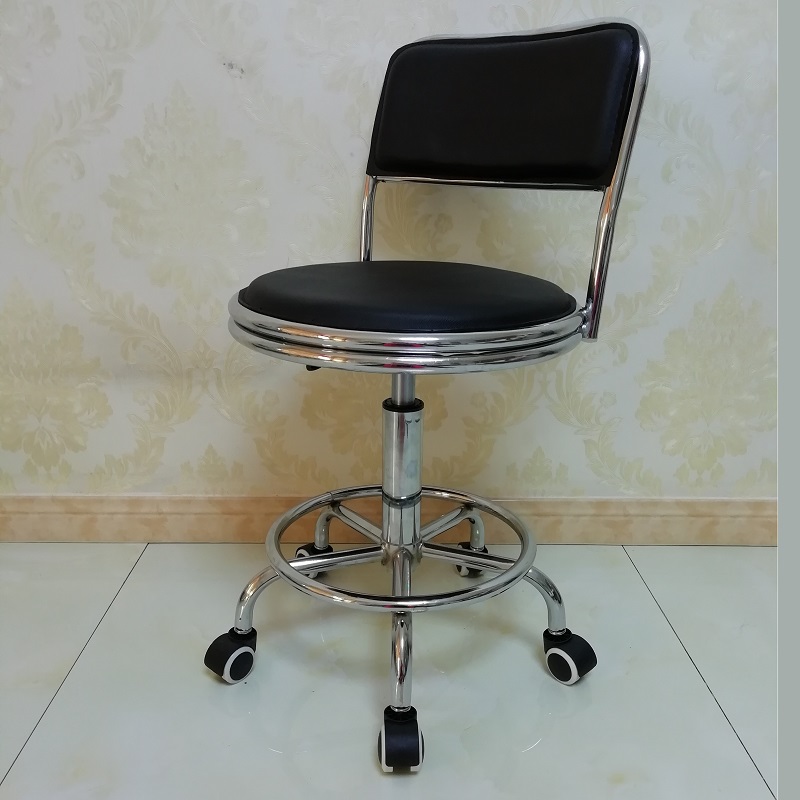 Beauty stool Barber chair Height-adjustable swivel chair with backrest Manicure stool large work stool lab stool Salon round stool-image-1086122585