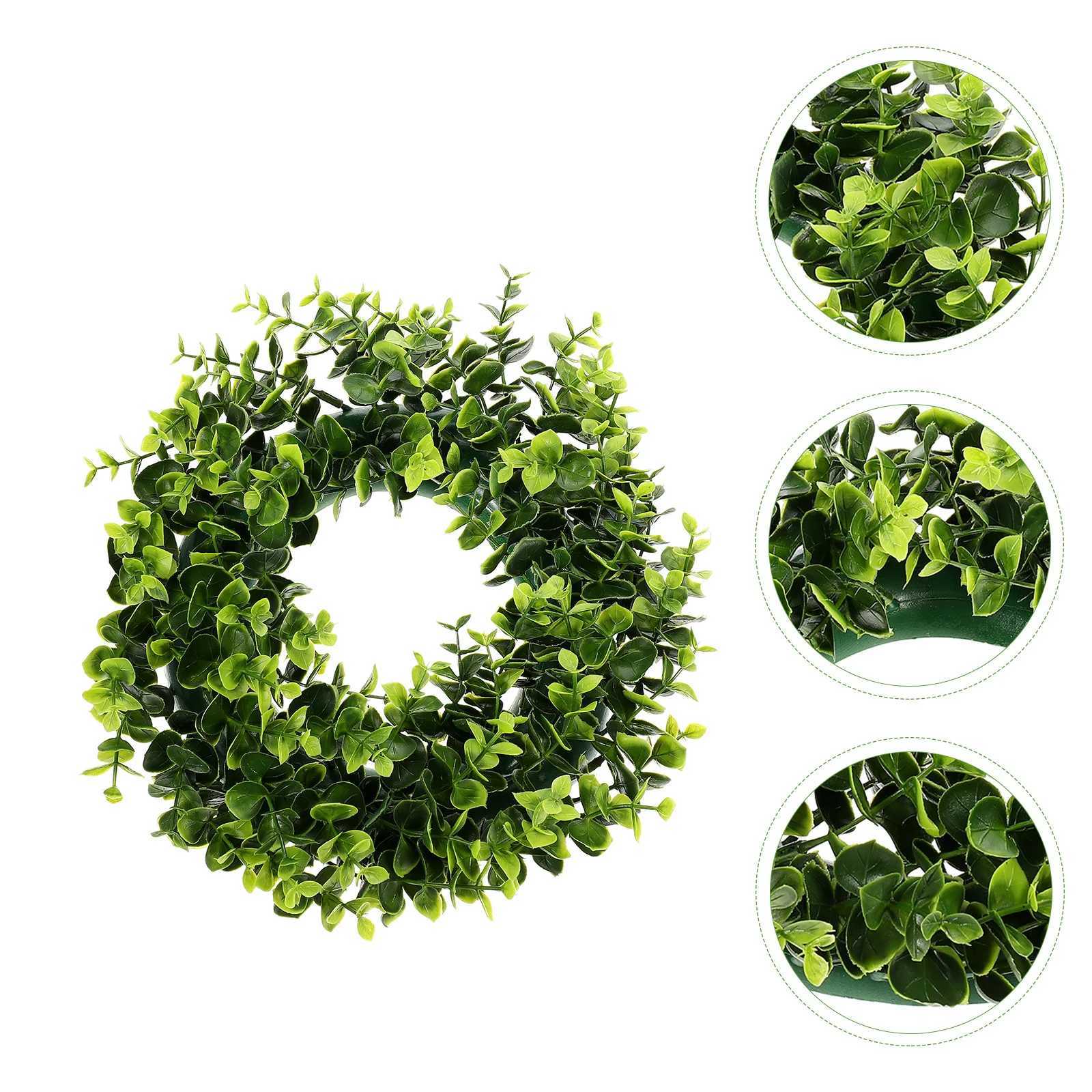 Realistic Eucalyptus Wreath Pendant Plastic Front Door Hanging Wreath Decoration Outdoor Home Wall C251126-image-1086195461