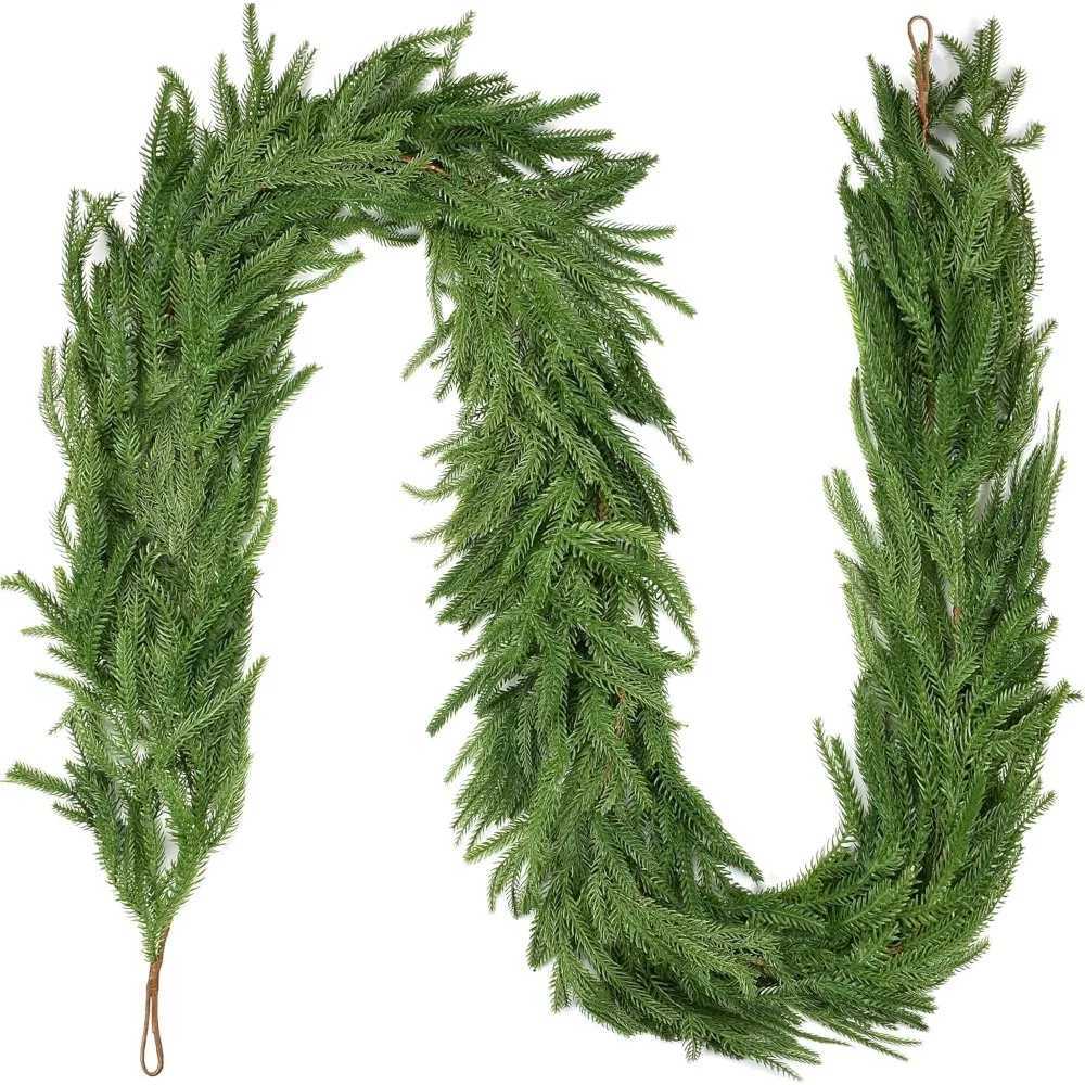 1 Pcs 6Ft Artificial Norfolk Pine Garland Faux Christmas Norfolk Touched Like Real Pine Decoration for Table Mantle Wall Porc C251126-image-1086196094