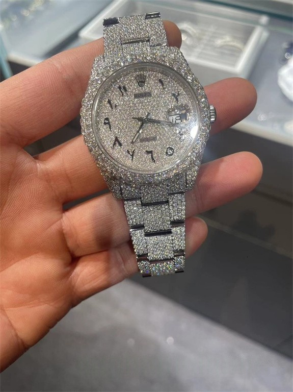 High precision tactical mechanical watch VVS Top Quality Automatic Mechanical Iced Out Designer Moissanite Pass test Dia Watches for Men Women rapid