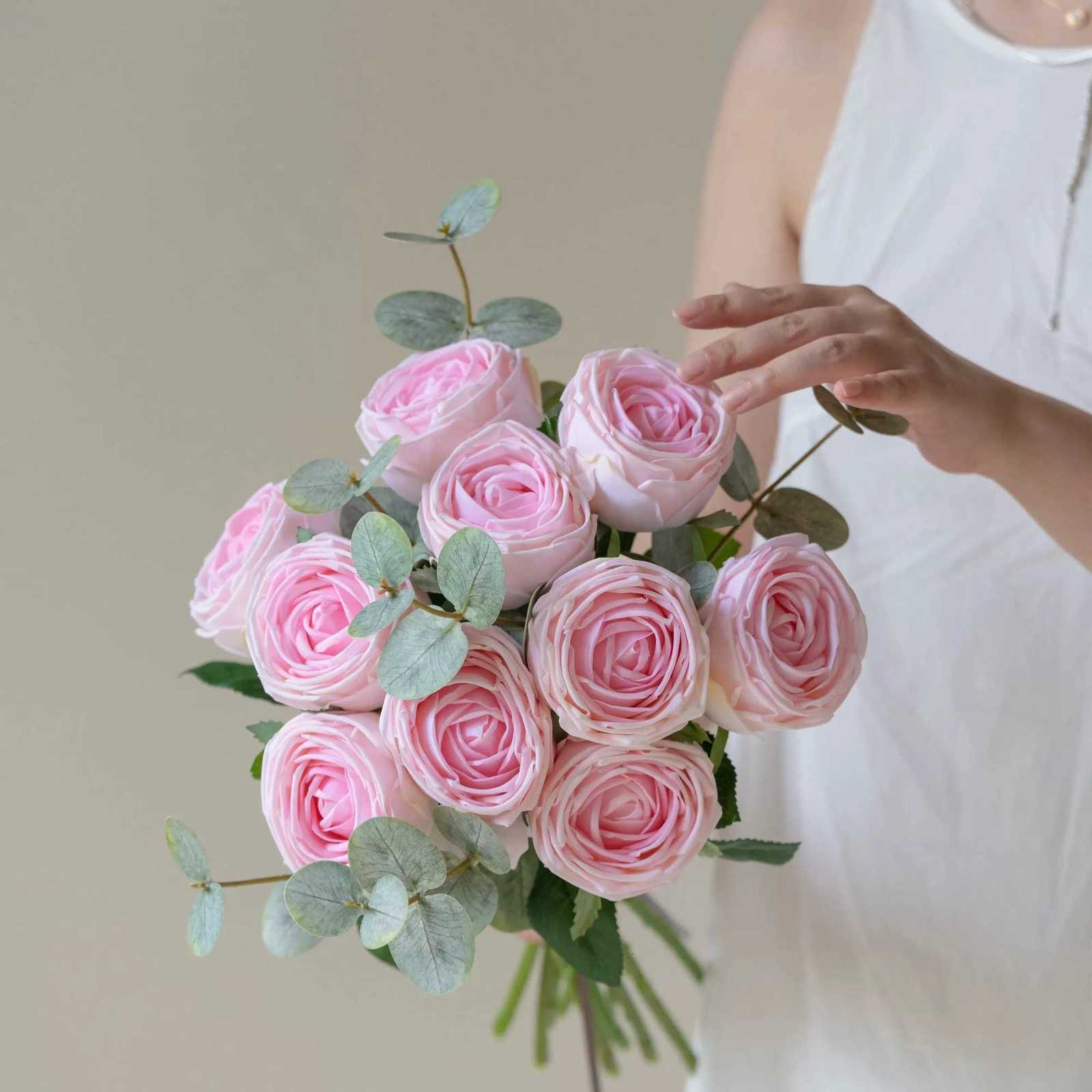 6Pcs Pink Rose Bouquet Artificial Flowers for Wedding Decoration Spring Bridal Bouquet Roses Flowers Arrangement Party Decor C251126-image-1086196076