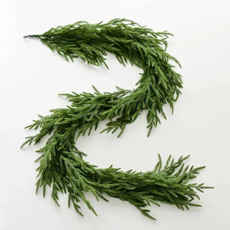 6/9 Ft Christmas Norfolk Pine Dense Garland Artificial Greenery Real Touch Garland for Holiday Mantle Fireplace Table Home Decor C251126-image-1086195993