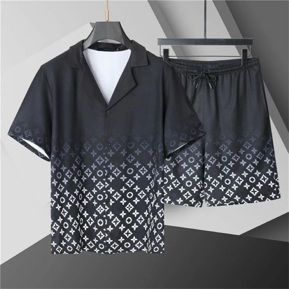 Ensemble 2 pièces de shorts à manches courtes pour hommes de créateur, costume de plage d'été respirant à séchage rapide, vêtements de sport déco