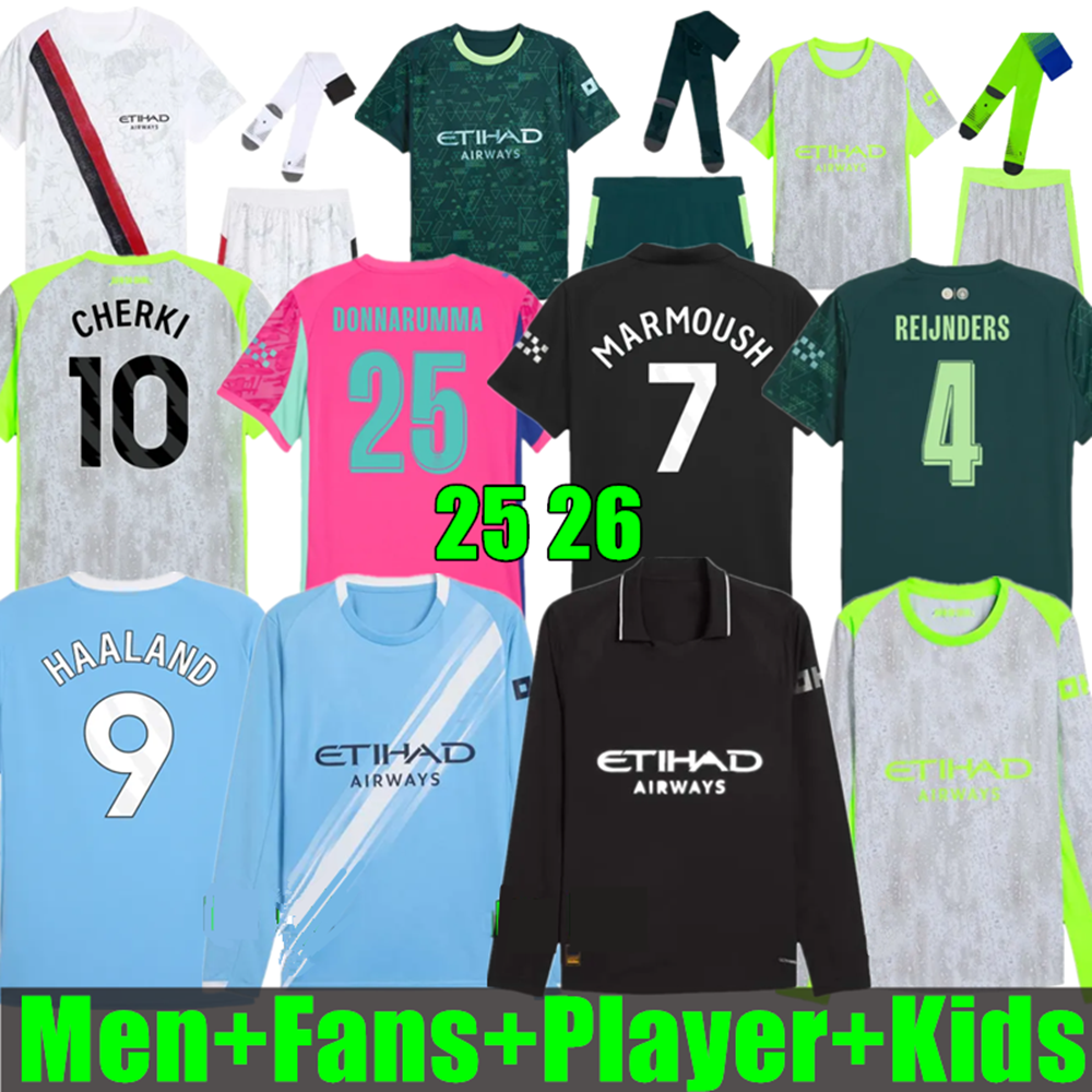 2025 26 ManCHestERs Soccer Jersey Kids Kit MANS CITIES MAHREZ fans and player version DE BRUYNE FODEN 25 26 HAALAND football tops shirt kids kit-image-902412321