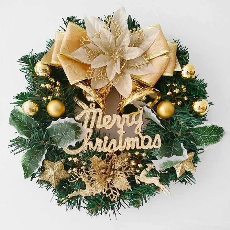 30cm Artificial Wreath Plant Christmas Home Decoration Golden Artificial Flower Elk Xmas Party Decor Ornaments New Year C251126-image-1086194860