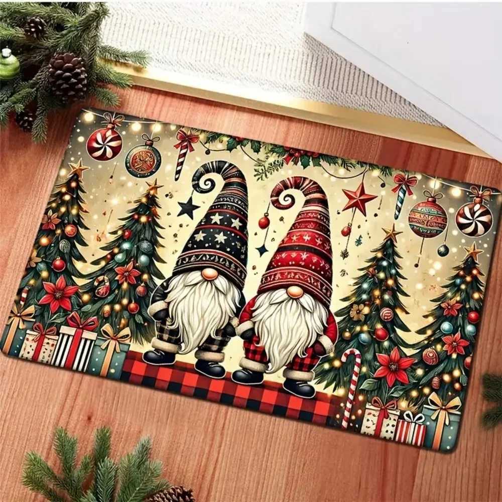 Christmas Themed Carpet Holiday Party Anti Slip Floor Mat Home Decoration Living Room Christmas Cartoon Pattern Floor MatM251126