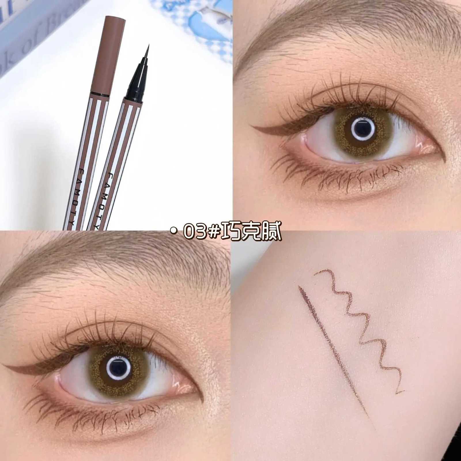 FAMOTY Ultra Slim Liquid Eyeliner Pen 001mm Fine Tip 12H Waterproof Smudge-proof Easy Control for Beginners 4 Colors EyelT251126-image-1086123438