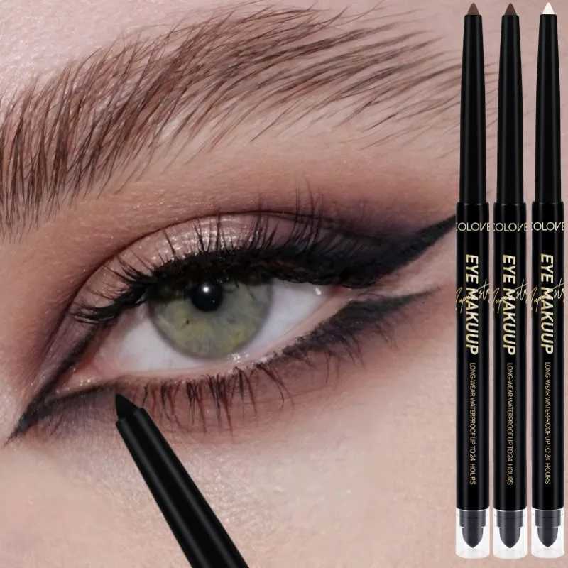Dual-ended Black Gel Eyeliner Pencil Waterproof Long-lasting Easy To Apply Soft Cotton Head Eyeliner Pen Smooth Eyeliner PenT251126-image-1086123548