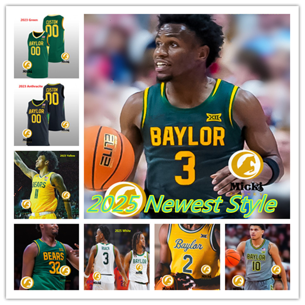 Keyonte George Langston Love 2025 Baylor Basketball Jersey Custom Stitched Flo Thamba Adam Flagler 11 Jalen Bridges Baylor Bear Jerseys