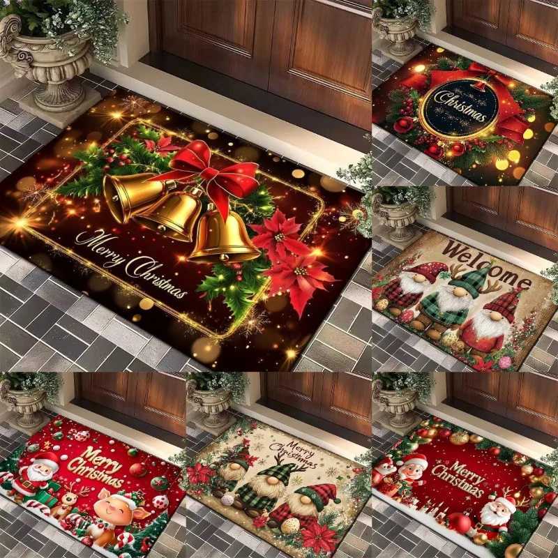 Christmas Tree Santa Elk Doormat Festive Entry Mat Anti Slip Bathroom Carpet for Holiday Home DecorM251126-image-1086172547