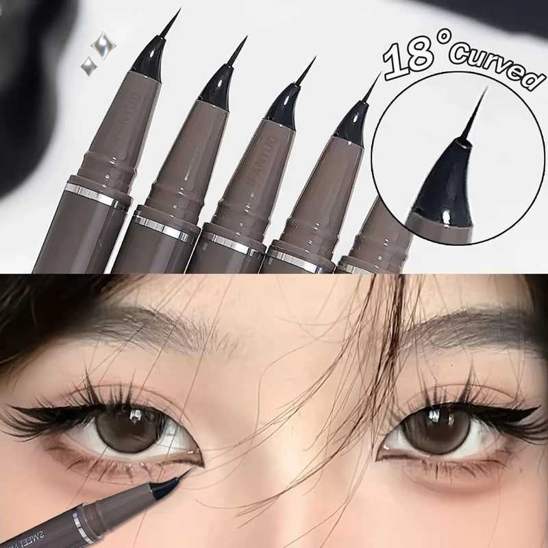 Ultra-fine Liquid Eyeliner Skinny Curved Brushwork Long lasting Waterproof Anti Shake Fast Drying Slim Enlarged EyesT251126-image-1086122025