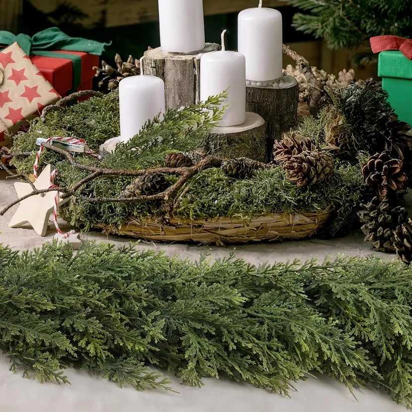 1/2PCS 275Cm Artificial Plants Christmas Tree Cypress Leaves Garland Home Party Decor Outdoor Rattan Wall Photo Frame Ornaments C251126-image-1086196054