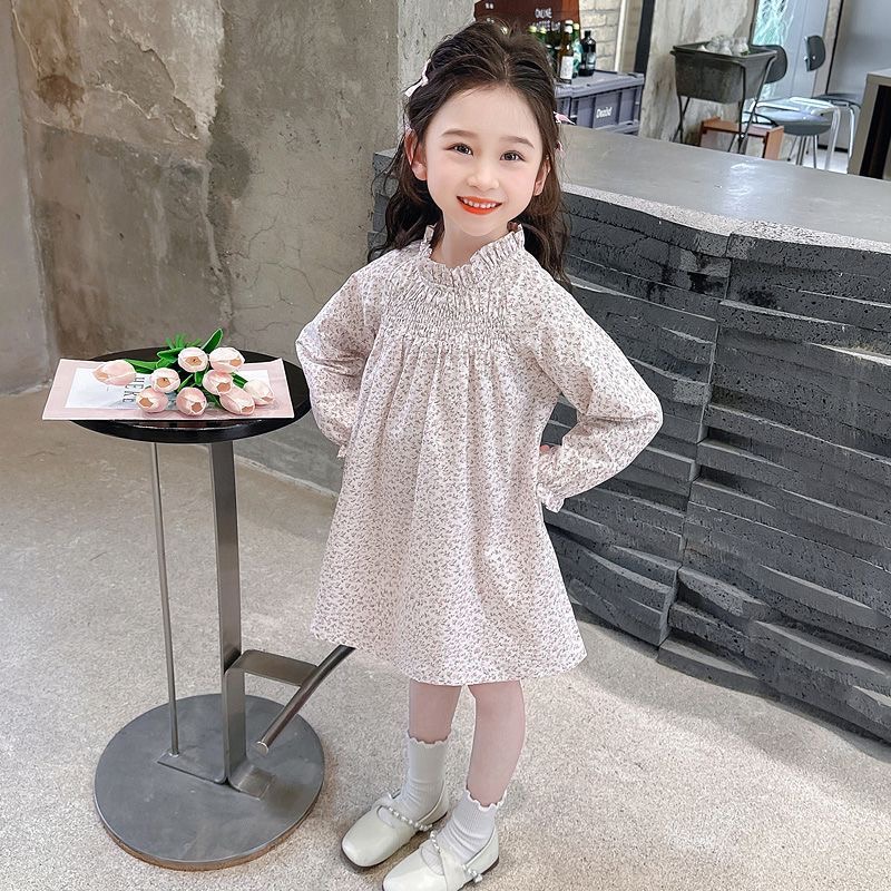 D784 Delicate Blossom Print Toddler Outfit in Light Tones-image-1086092066