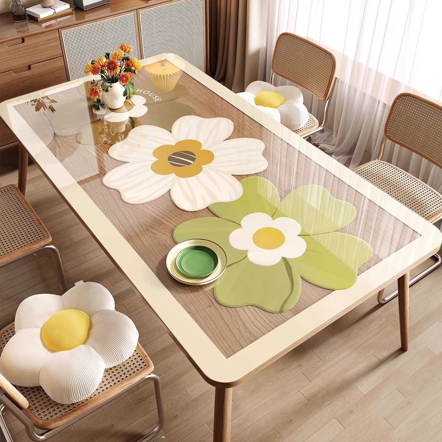 Soft glass table cloth waterproof and oil-proof wash-free transparent coffee table desktop protection pad dining table insulation pad Y8VN01-image-1055268720