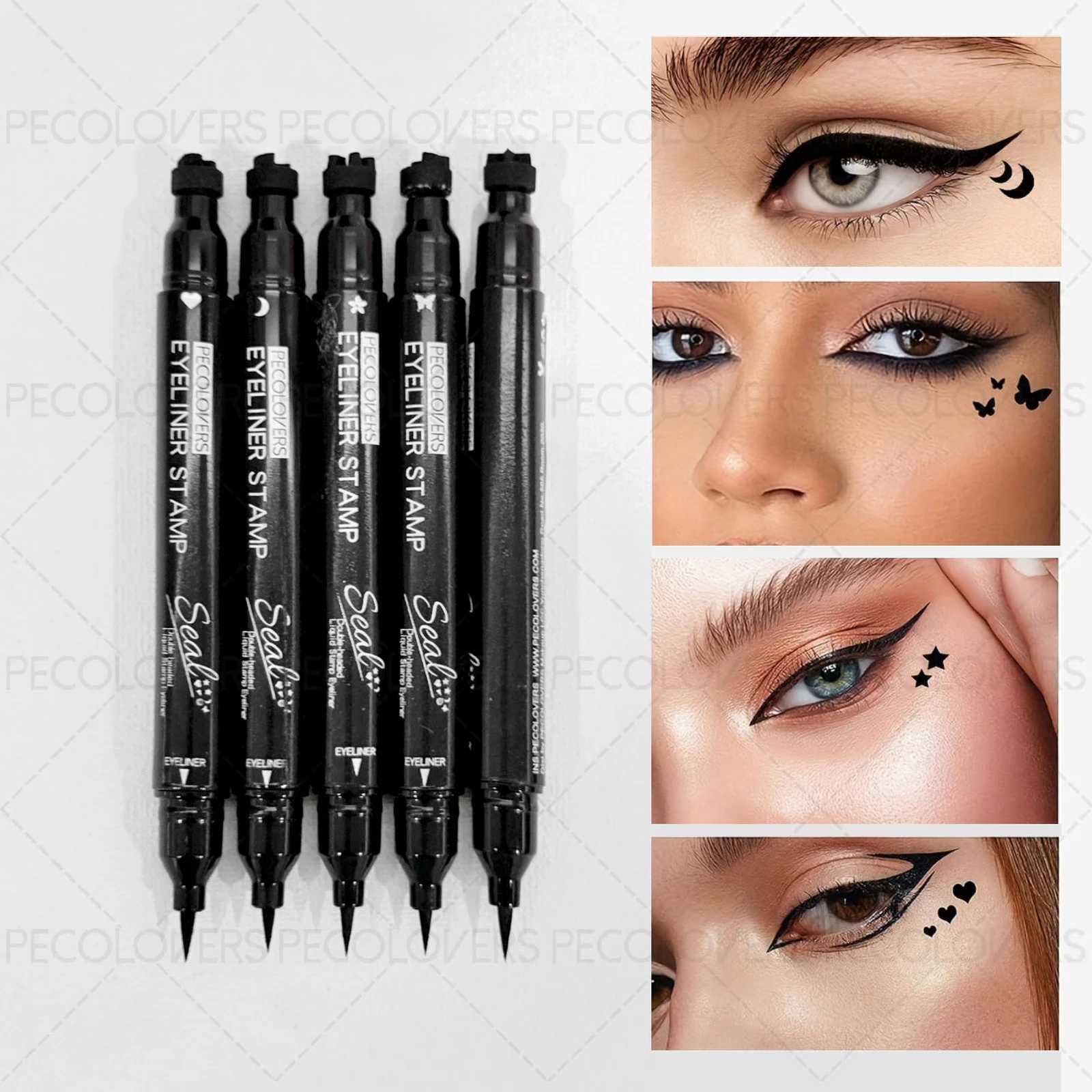 Seal Eyeliner Pen - Double-Headed Quick-Dry Long-Lasting Liquid Eyeliner Waterproof Sweat-ProofBlack Red Floral DesignsT251126-image-1086122567