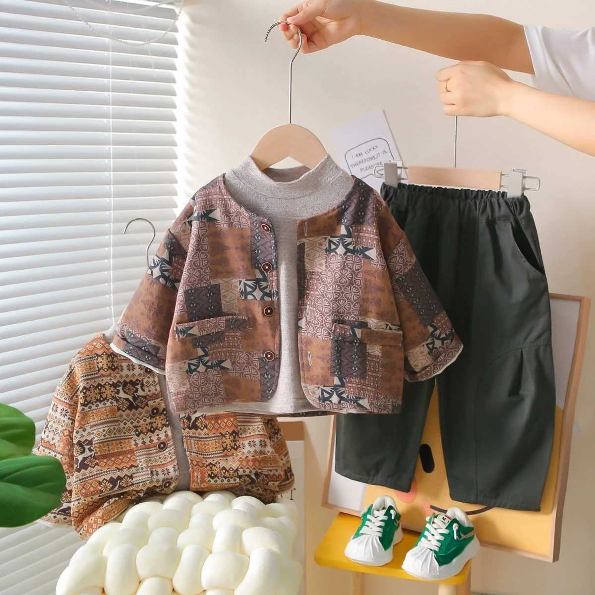 Boys Clothing Sets Spring Autumn Children Fashion Coats T-shirts Pants 3pcs Outfits Kids 2025 Suit Kids Casual Tracksuit Toddler H251208-image-1087662300