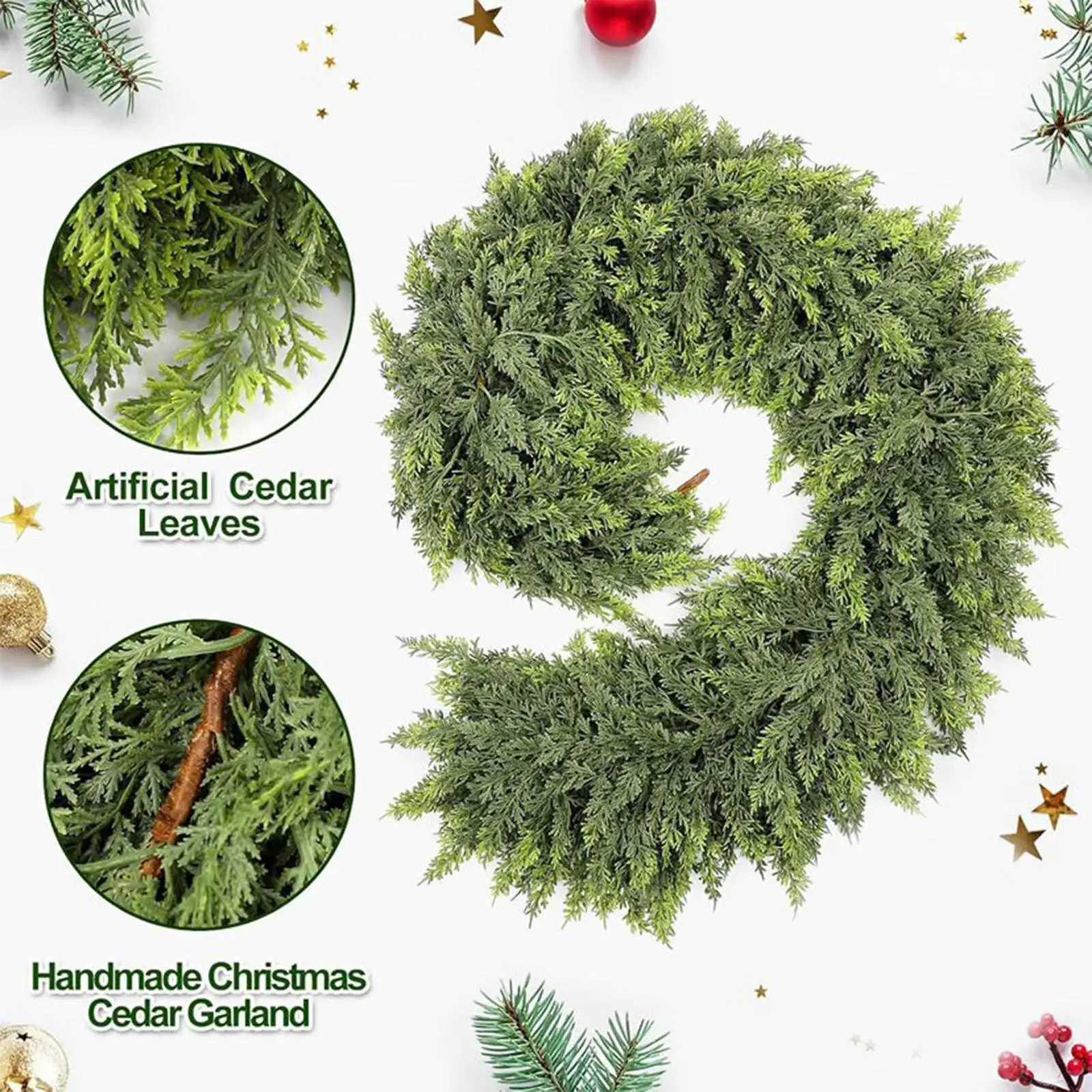 180cm Realistic Christmas Cedar Garland Greenery Decor for Fireplace Stair Window Door Holiday Party Home Festival Decoration C251126-image-1086197502