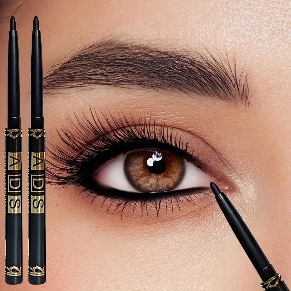 2pcs Black Eyeliner Pencils - Waterproof Sweatproof Smudge-Proof Easy to Rotate for Perfect Eye MakeupT251126-image-1086123940