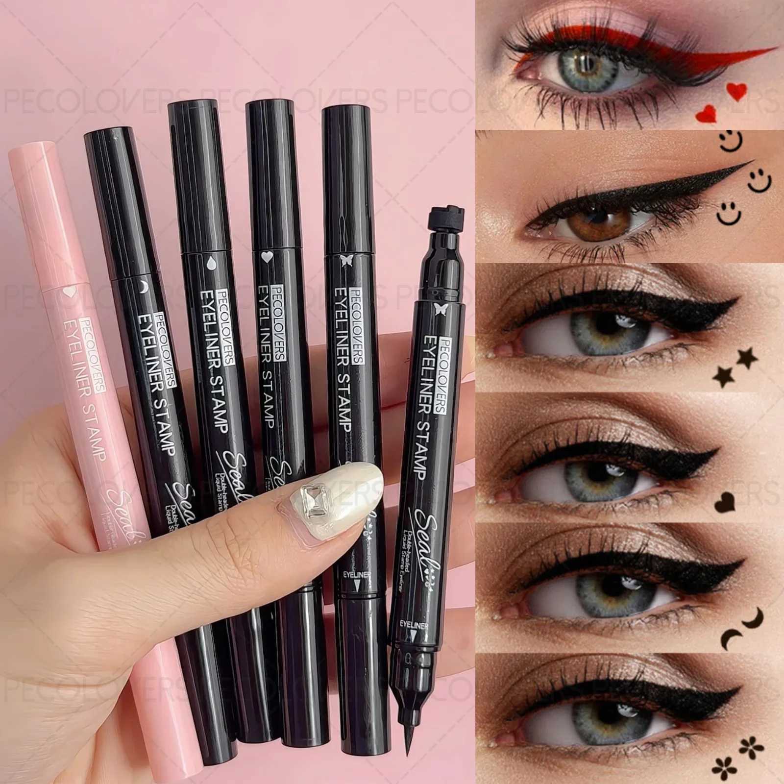 1PC Waterproof and Sweat-proof Eyeliner with Stamps - Quick Drying Smooth Application Multiple Patterns Gentle TextureT251126-image-1086123122