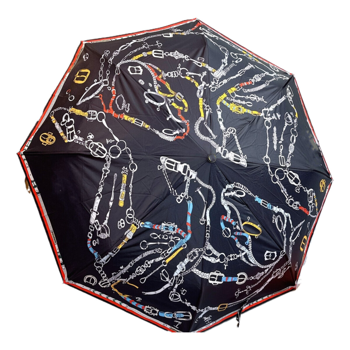 Designer de décoration de luxe Le nouveau type de parfum Sun en caoutchouc noir est un parapluie d'eau de Cologne automatique pliable et polyvale