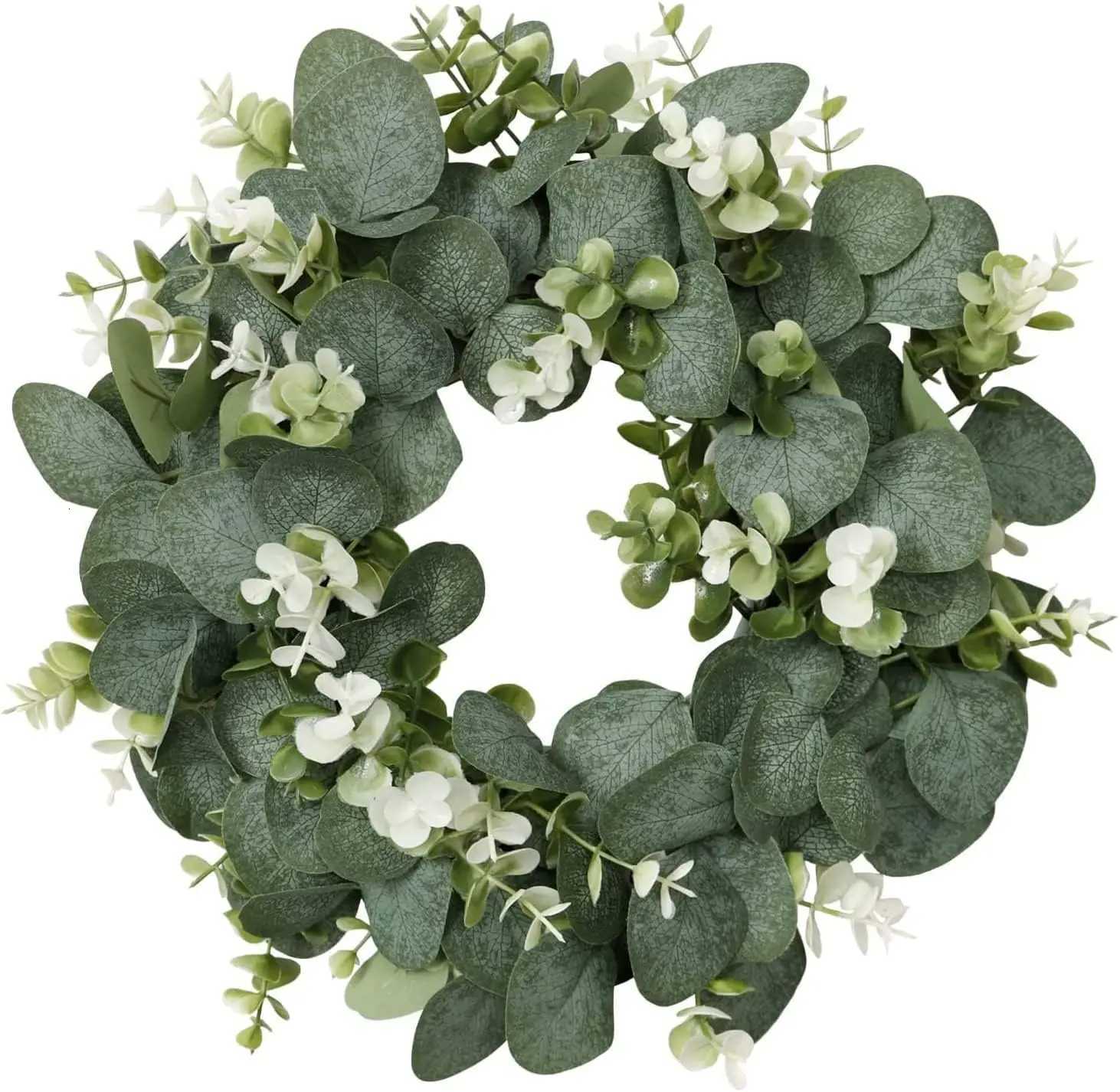 35CM Eucalyptus Wreath Front Door Wreath Green Leaves Wreath Spring Door Wreath Outdoor Artificial Greenery Hanging Wreath C251126-image-1086195358
