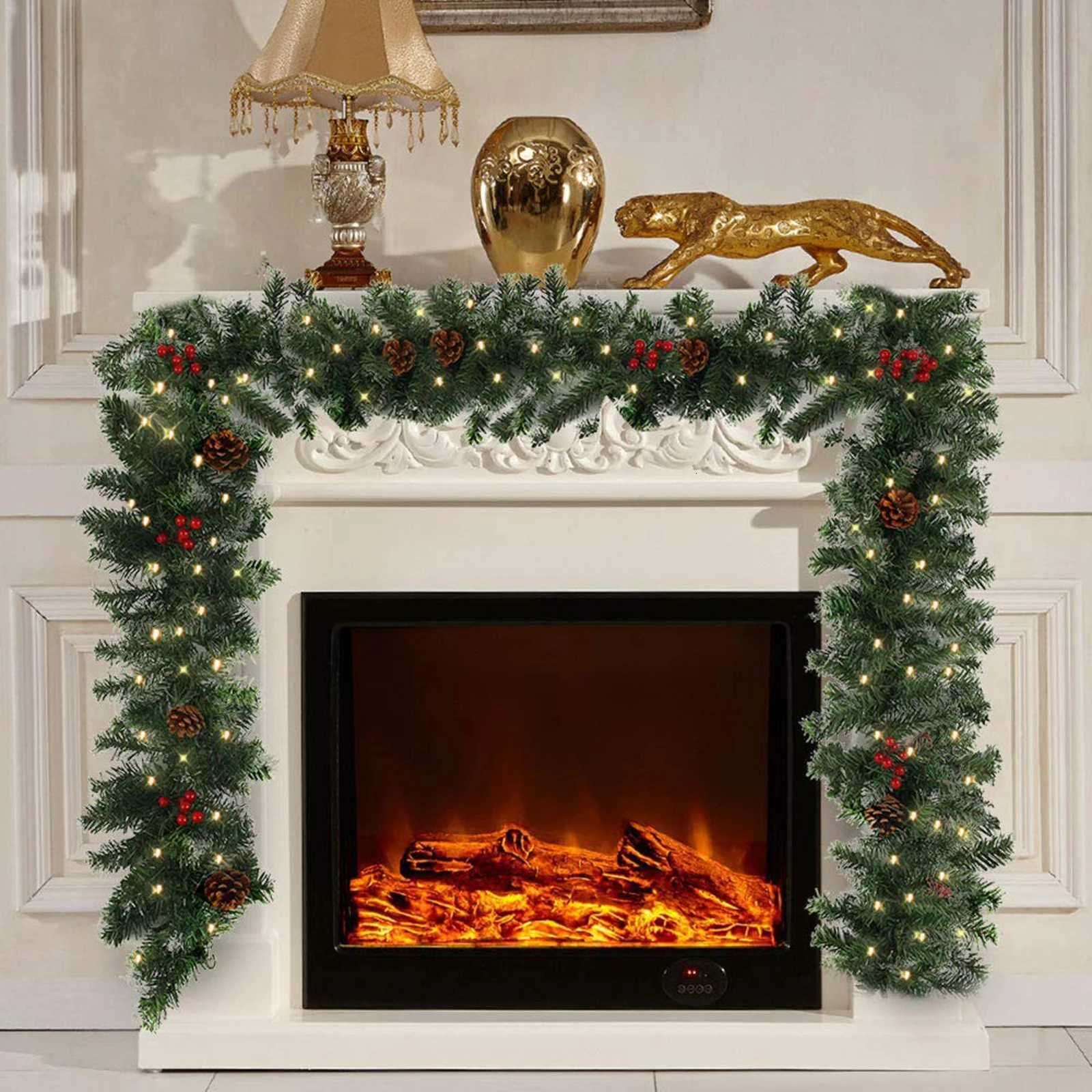 Christmas Red Berry Decoration Rattan 18m Fireplace Cabinet Dining Room Decoration Strip Berry Vine For Christmas Thanksgiving C251126-image-1086197206