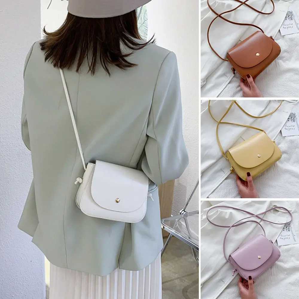Fashion womens PU leather shoulder bag womens simple solid color cross body bag casual small wallet W250425