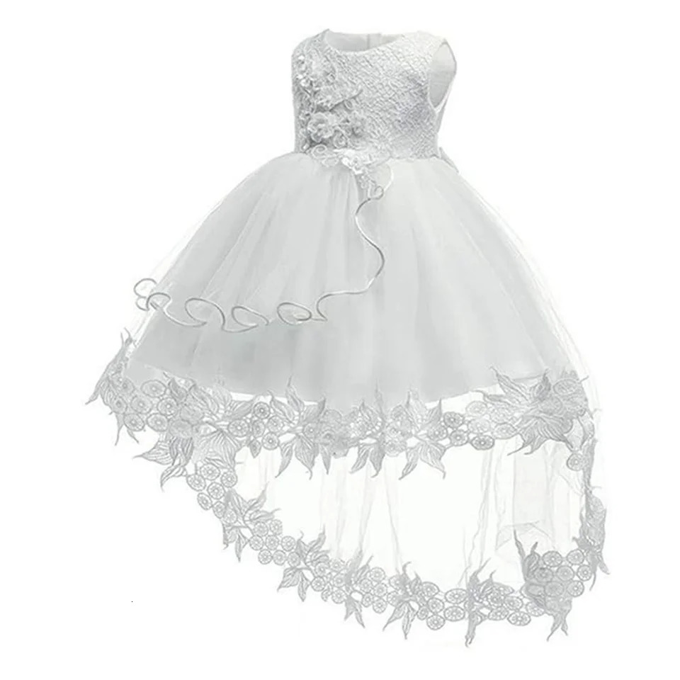 Baby First Baptism Dresses Lace Long Tailing dress Girls Elegant Embroidery Wedding Party Gown Bridesmaid Kids Clothes 3 6 month 251111